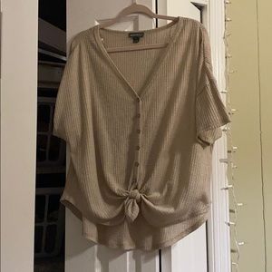 Eddie Bauer Tie Front Button Top